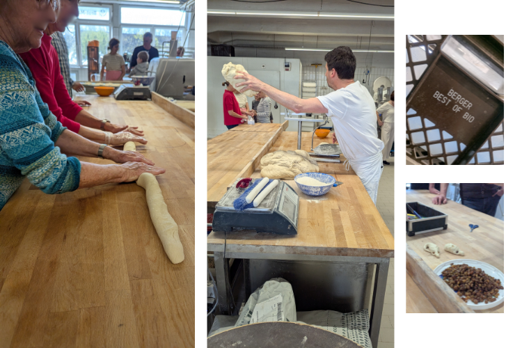 Zu sehen ist, wie bei der Bäckerei Berger handwerklich gearbeitet wird. Der Förderverein der Laura-Schradin-Schule hat einen Ausflug dorthin gemacht. 