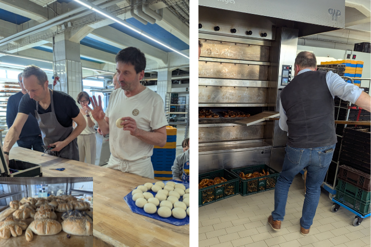 Mitglieder der Fördervereins der Laura-Schradin-Schule beim Backen in der Bio-Bäckerei-Berger